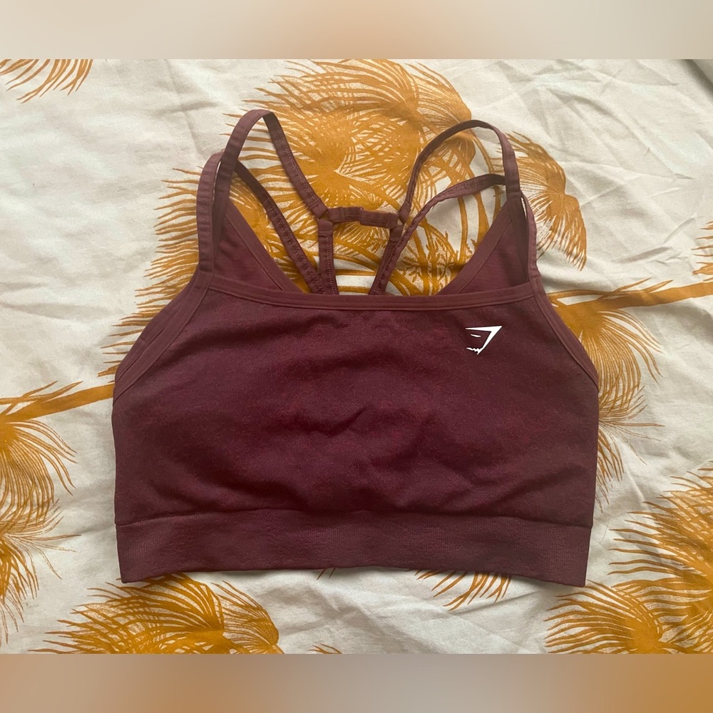 Gymshark layered burgundy bra M
